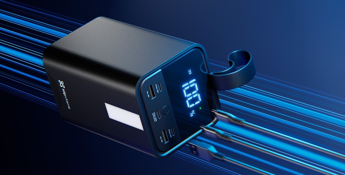 Klip Xtreme - Power bank - 24 pin USB-C Klip Xtreme 2 x 4 pin USB Type A / 3 x 24 pin USB-C Lithium polymer For Universal 100W 50.000mAh