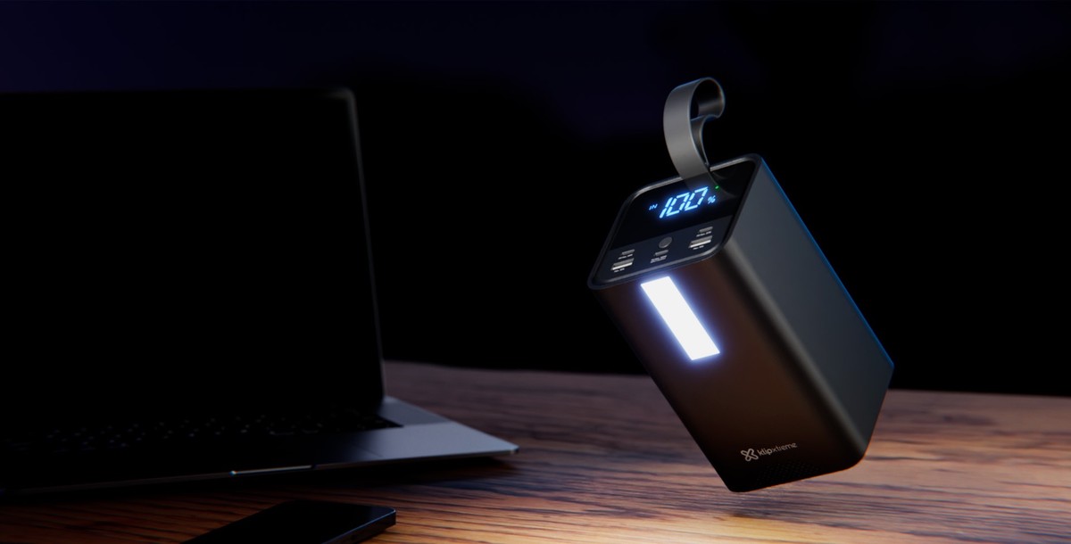 Klip Xtreme - Power bank - 24 pin USB-C Klip Xtreme 2 x 4 pin USB Type A / 3 x 24 pin USB-C Lithium polymer For Universal 100W 50.000mAh