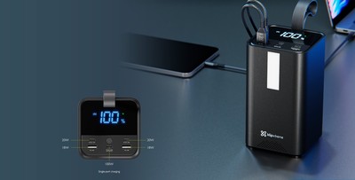 Klip Xtreme - Power bank - 24 pin USB-C Klip Xtreme 2 x 4 pin USB Type A / 3 x 24 pin USB-C Lithium polymer For Universal 100W 50.000mAh