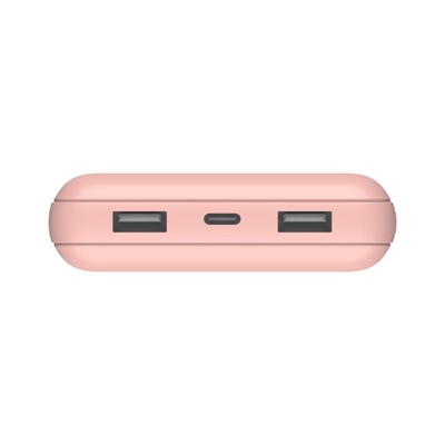 Belkin BoostCharge - Power bank - 20000 mAh Belkin 15 Watt 3 A 3 output connectors (24 pin USB-C, 2 x USB) on cable: USB-C rose gold