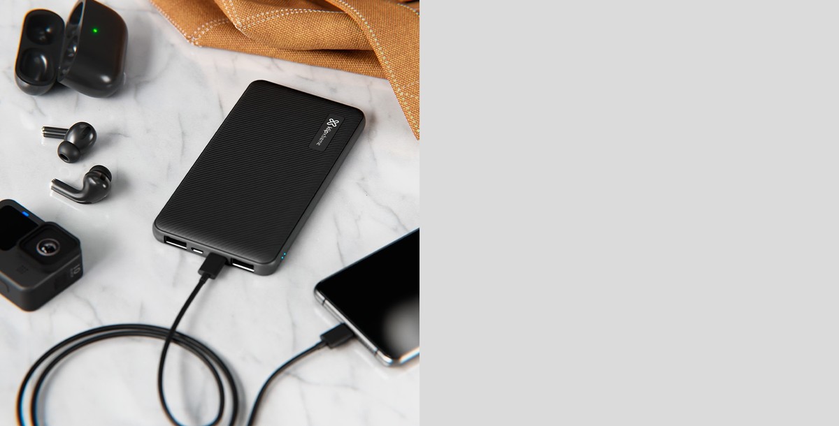 Klip Xtreme - Power bank - 24 pin USB-C / 5 pin Micro-USB Type B Klip Xtreme 24 pin USB-C / 2 x 4 pin USB Type A Lithium polymer For Smartphones 10.000 mAh