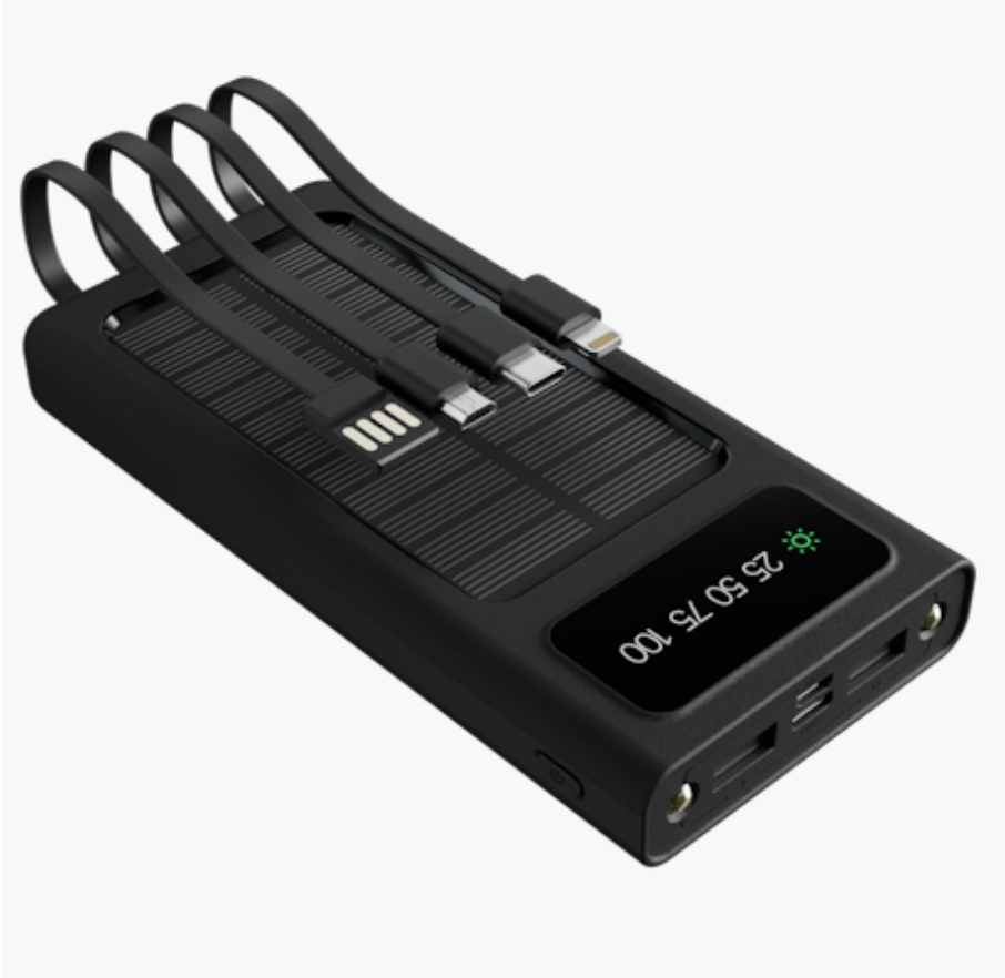 Xtech XPB-100 - Solar Power Bank - 24 pin USB-C / 4 pin USB Type A / 5 pin Micro-USB Type A Xtech 24 pin USB-C / 4 pin USB Type A / 5 pin Micro-USB Type A Lithium ion polymer For Universal built-in charg cables10,000mAh