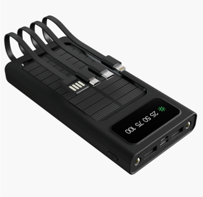 Xtech XPB-100 - Solar Power Bank - 24 pin USB-C / 4 pin USB Type A / 5 pin Micro-USB Type A Xtech 24 pin USB-C / 4 pin USB Type A / 5 pin Micro-USB Type A Lithium ion polymer For Universal built-in charg cables10,000mAh