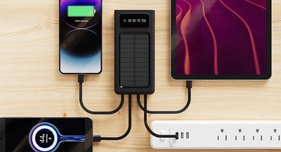 Xtech XPB-100 - Solar Power Bank - 24 pin USB-C / 4 pin USB Type A / 5 pin Micro-USB Type A Xtech 24 pin USB-C / 4 pin USB Type A / 5 pin Micro-USB Type A Lithium ion polymer For Universal built-in charg cables10,000mAh