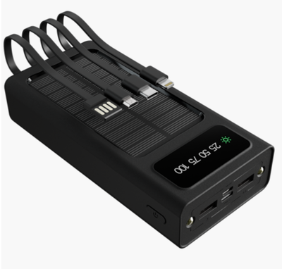 Xtech XPB-200 - Solar Power Bank - 24 pin USB-C / 4 pin USB Type A / 5 pin Micro-USB Type A Xtech 24 pin USB-C / 4 pin USB Type A / 5 pin Micro-USB Type A Lithium ion polymer For Universal built-in charg cables20,000mAh