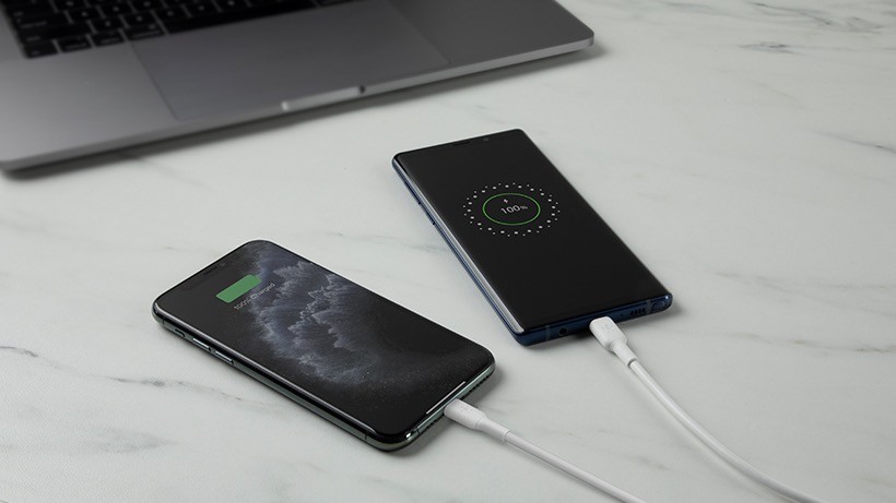 Belkin BOOST CHARGE - Wall charger - 24 Watt Belkin 4.8 A 2 output connectors (2 x USB) on cable: USB-C