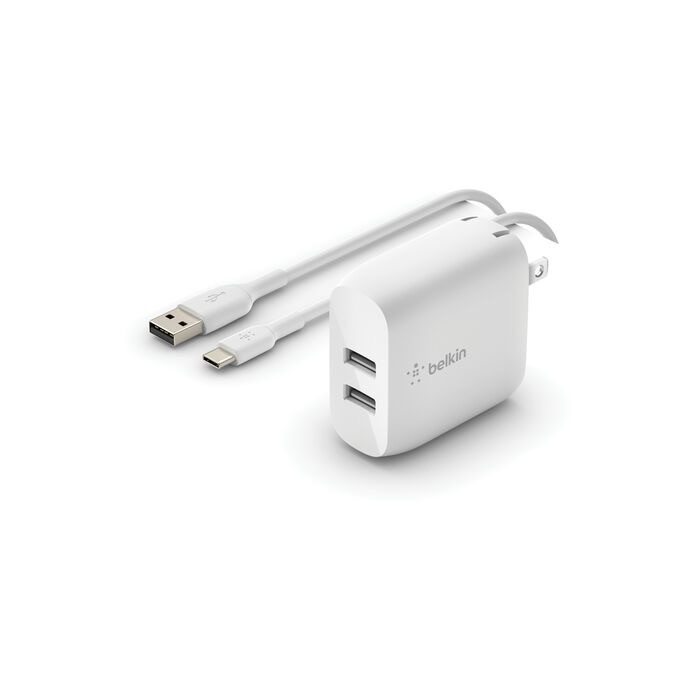 Belkin BOOST CHARGE - Wall charger - 24 Watt Belkin 4.8 A 2 output connectors (2 x USB) on cable: USB-C