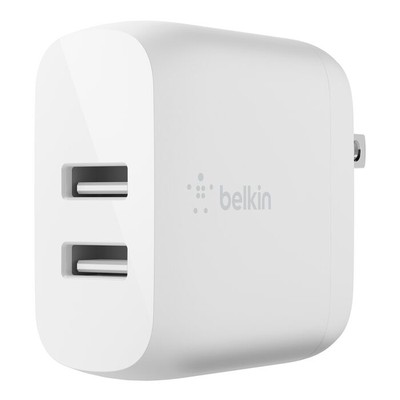 Belkin BoostCharge Pro - Power adapter - PPS technology Belkin 60 Watt 2.7 A Fast Charge, Power Delivery 3.1 2 output connectors (2 x USB-C) white