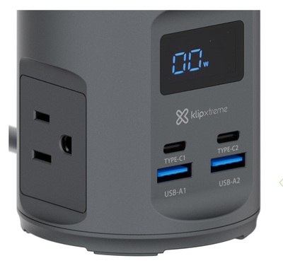 Klip Xtreme - Charging stand / battery charger - 65 Watt Klip Xtreme Power DC Nema Cellular phone / Laptop / Macbooks / Notebook / Tablet Wireless For Smartphones 7 in 1 Charger Station