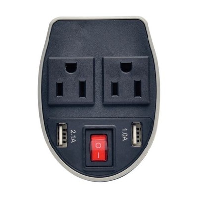 Eaton Tripp Lite Series Car Inverter Cup Holder 200W 12V DC to 120V AC 2 USB Charging Ports 2 Outlets - DC to AC power inverter + battery charger - 12 V Eaton 200 Watt output connectors: 2