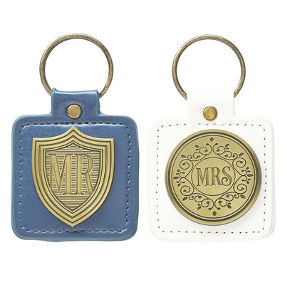 Gift Set - Key Rings - 'Mr. & Mrs.' -  in Decorative Tin