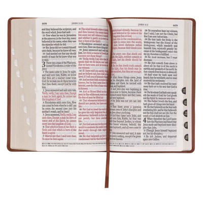 Bible - King James Version - Giant Print - Thumb-indexed - Floral Brown