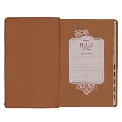 Bible - King James Version - Giant Print - Thumb-indexed - Floral Brown