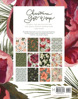 Gift Wrap Book |Christmas  Wrapping Paper with Matching Gift Tags | 12 Sheets of Exquisite Artwork