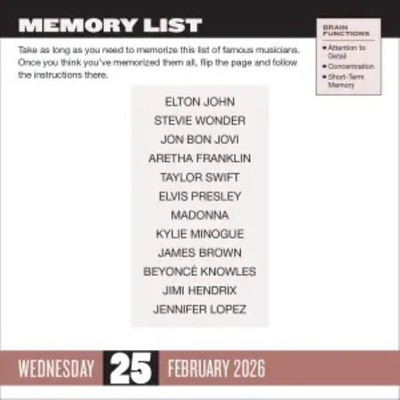 2026 Page-A-Day Calendar Desk Talker | Brainpower Puzzles | A Year of Games to Sharpen Your Mental Fitness - All Sold