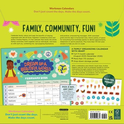 2026 Wall Calendar | We All Grow Together | 17 Months for the Whole Family