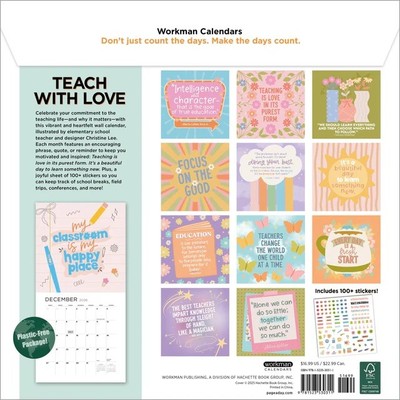 2026 Wall Calendar | Teaching Is a Work of Heart | Includes over 100 Stickers