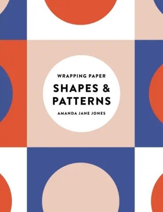 Gift Wrap Book  | Amanda Jane Jones Shapes & Patterns | Wrapping Paper with 25 Matching Gift Tags | 12 Sheets of Exquisite Artwork