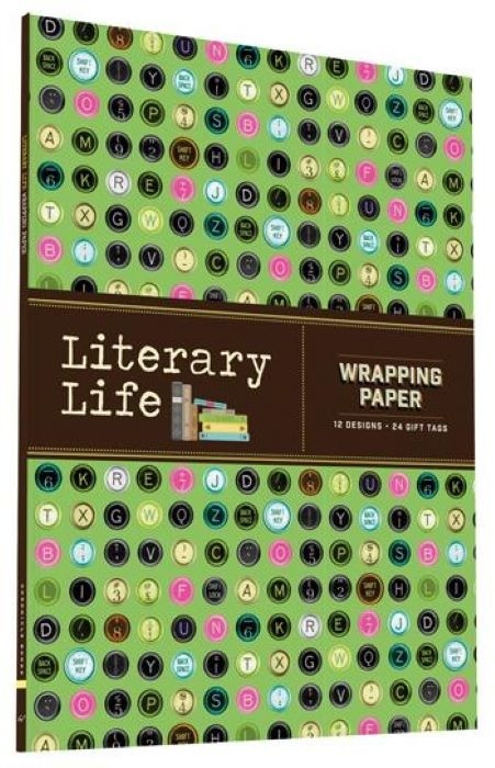 Gift Wrap Book  |  Literary Life  | Wrapping Paper with 24 Matching Gift Tags | 12 Sheets of Exquisite Artwork
