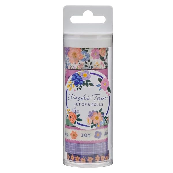 Washi Tape  |  Set of 8 Non-toxic  |  Bloom with Joy