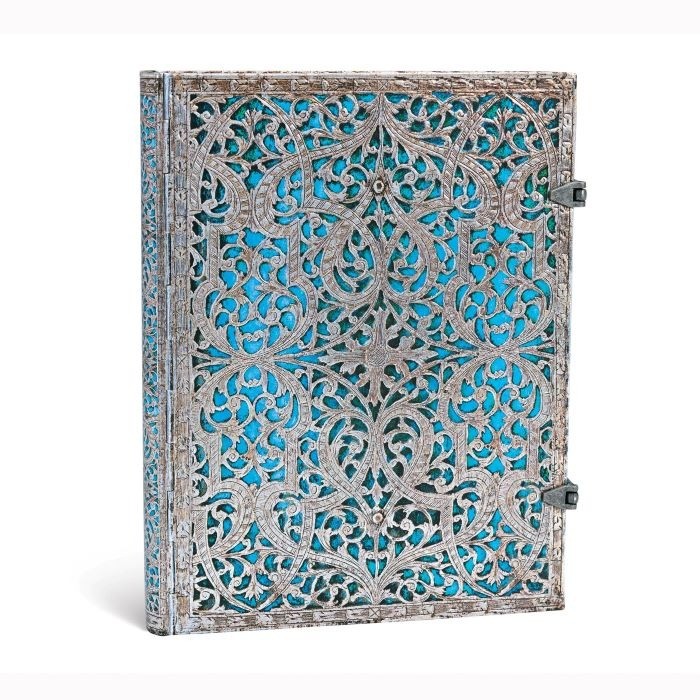 Journal  |  Paperblanks  |  Maya Blue - Silver Filigree Collection  |  Lined  |  Ultra Size  |  Hardcover