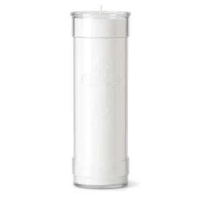 Candles   :  Inserta-Lite Candle with Cross -  7-Day  | Clear