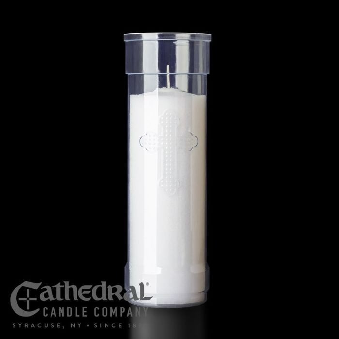 Candles: Inserta-Lite Candle with Cross - 5-Day | Clear