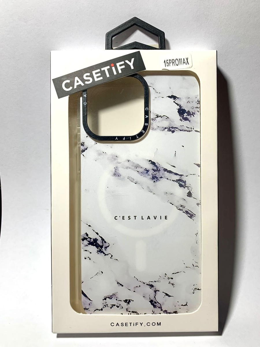 COVER MAGSAFSE CASETIFY IPHONE 15 PRO MAX MARMOL BLANCO