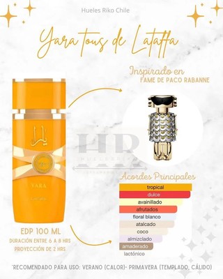 Perfume Yara Lattafa  Tous 3.4 FL.OZ 100ML Woman