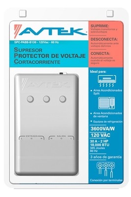 Protector de Voltaje para A/A y equipos de refrigeración hasta 12.000 BTU, 120 VAC, con borneras. SPC-PABB-B130