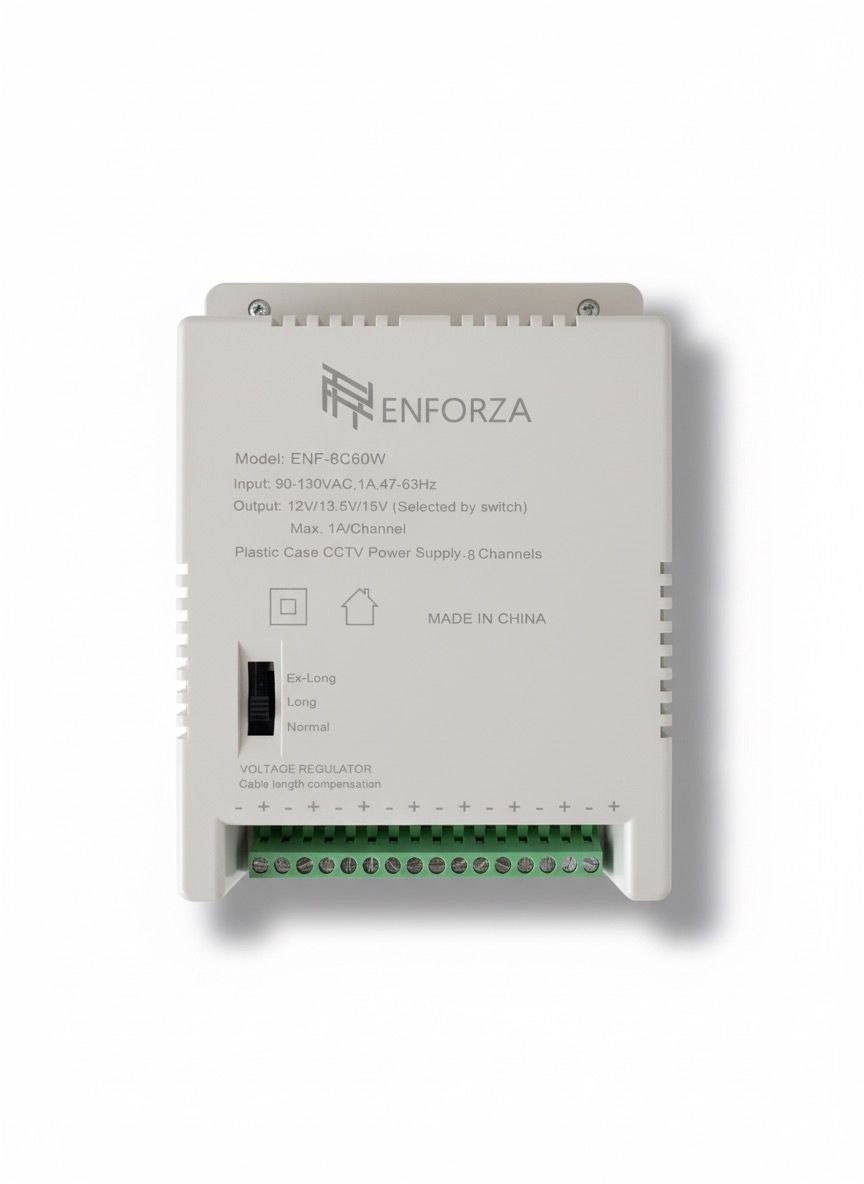 FUENTE DE PODER ENFORZA CCTV 8CH 12V 60W MOD.ENF-8C60W