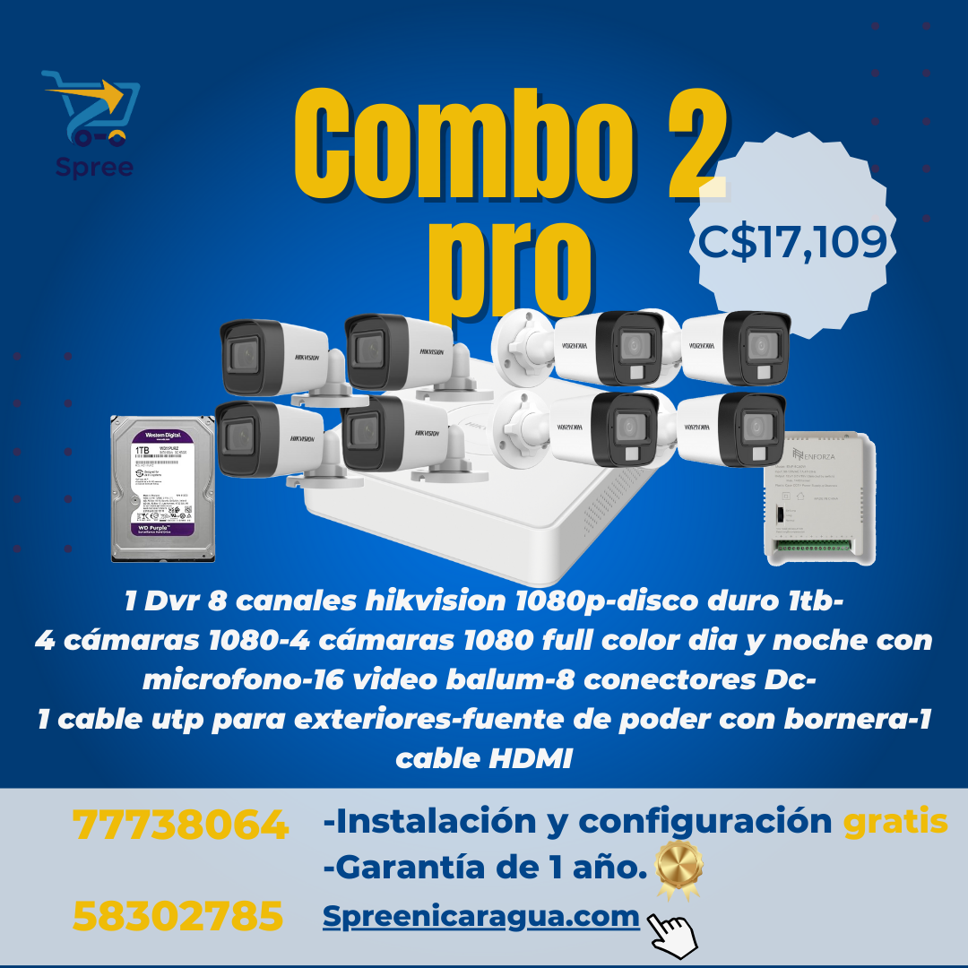 Combo 2 pro sistema de monitoreo
