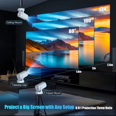Magcubic HY300 Pro + proyector 4K 720P con altavoz de 5W Android 11 8000 lúmenes WiFi 6 BT5.4 proyector de cine en casa de vídeo al aire libre