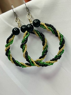 Island Vibe Beaded Hoop Earrings