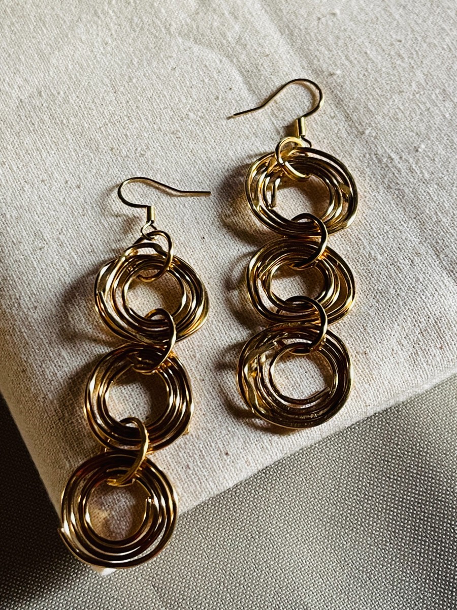 Aura Coil Gold Earrings