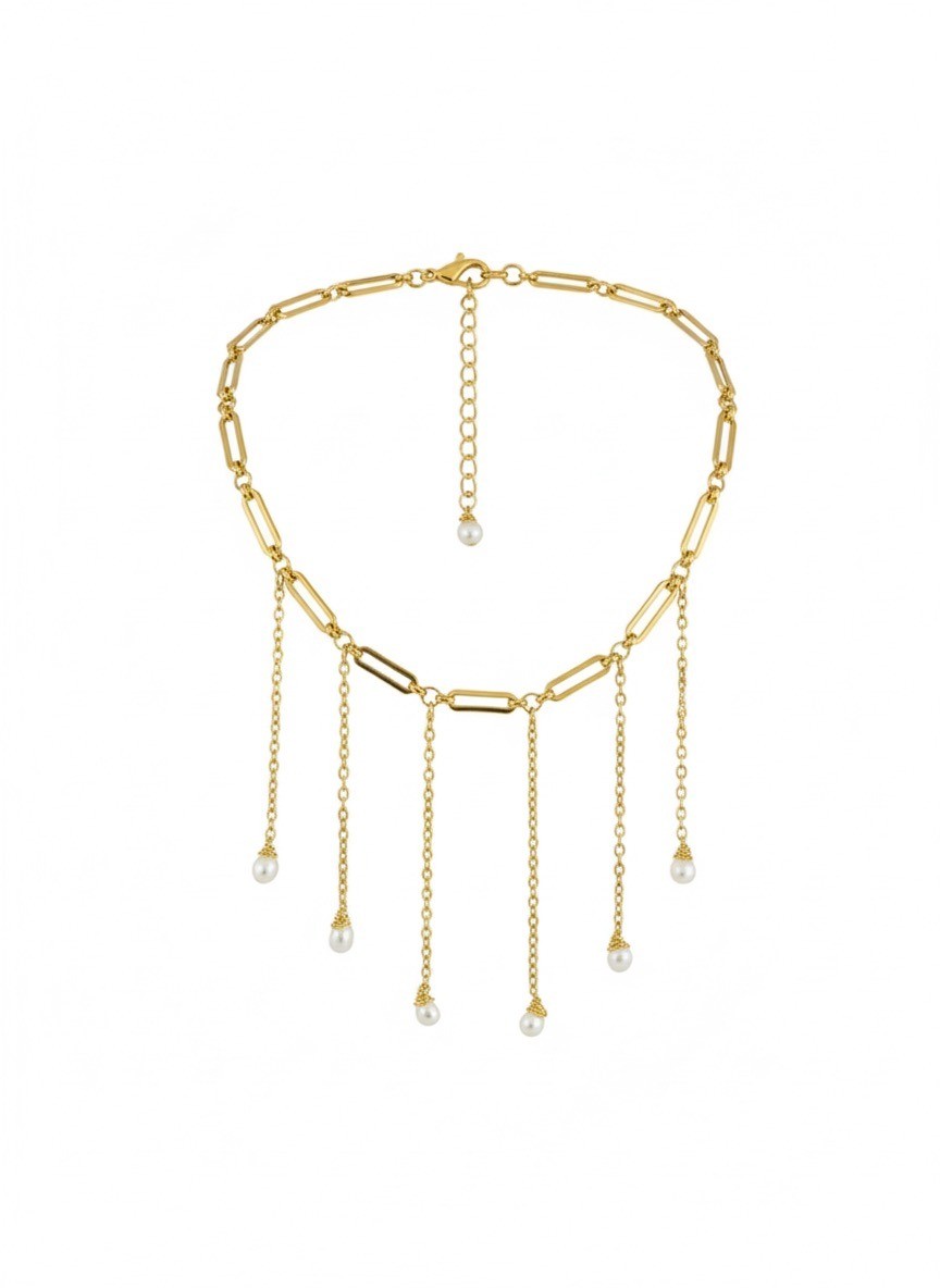 Pendulum Pearl Chain Necklace