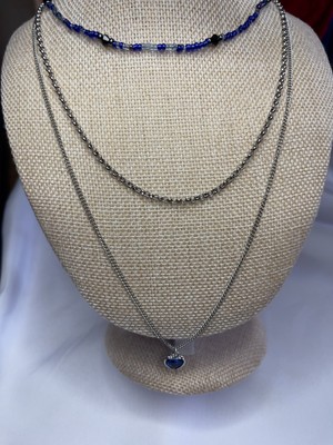 Heart Rhinestone Layered Necklace