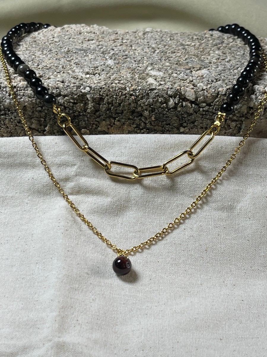 Black Orbit Necklace Set