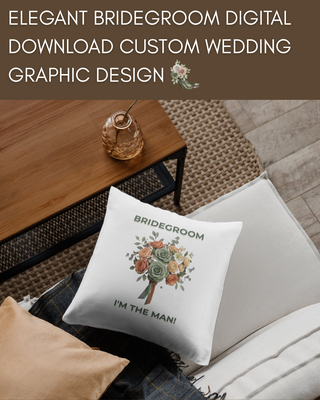 Bridegroom Modern Floral Digital Design PNG