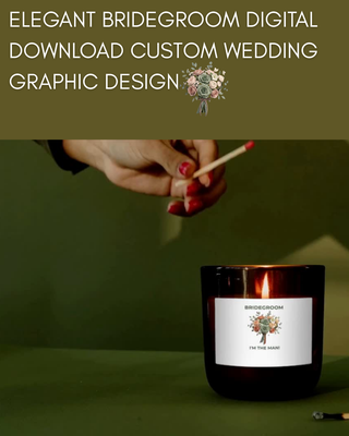 Bridegroom Modern Floral Digital Design PNG
