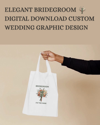 Bridegroom Modern Floral Digital Design PNG