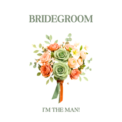 Bridegroom Modern Floral Digital Design PNG