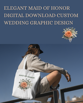 Maid of Honor Floral PNG Sage & Peach Wedding