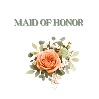 Maid of Honor Floral PNG Sage & Peach Wedding