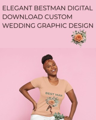 Custom Best Man Digital Design Elegant Wedding PNG