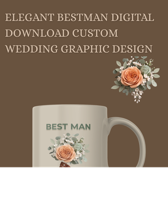 Custom Best Man Digital Design Elegant Wedding PNG