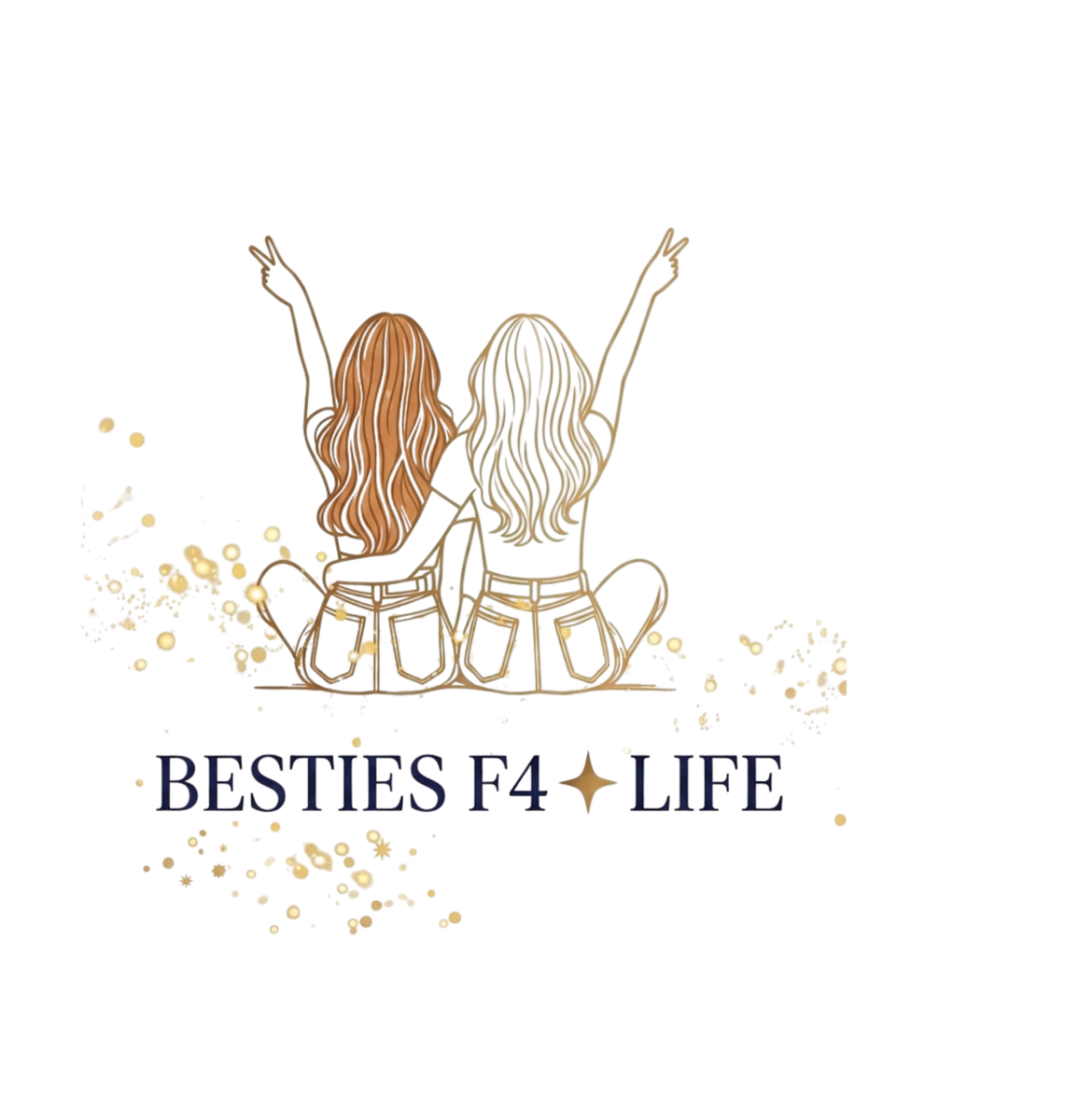 Besties for Life Fashion Illustration PNG
