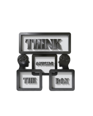 3D Think Outside The Box wall-Art png FILE
