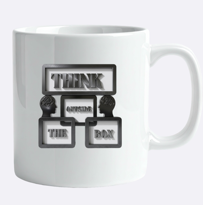 3D Think Outside The Box wall-Art png FILE