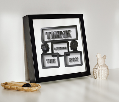 3D Think Outside The Box wall-Art png FILE